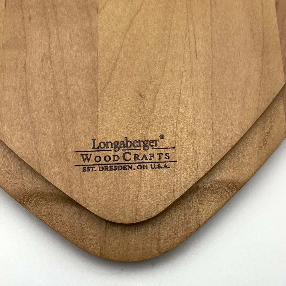 Vintage 2004 Longaberger Heart Basket Set With‎ Lid & Protector Woodcrafts USA